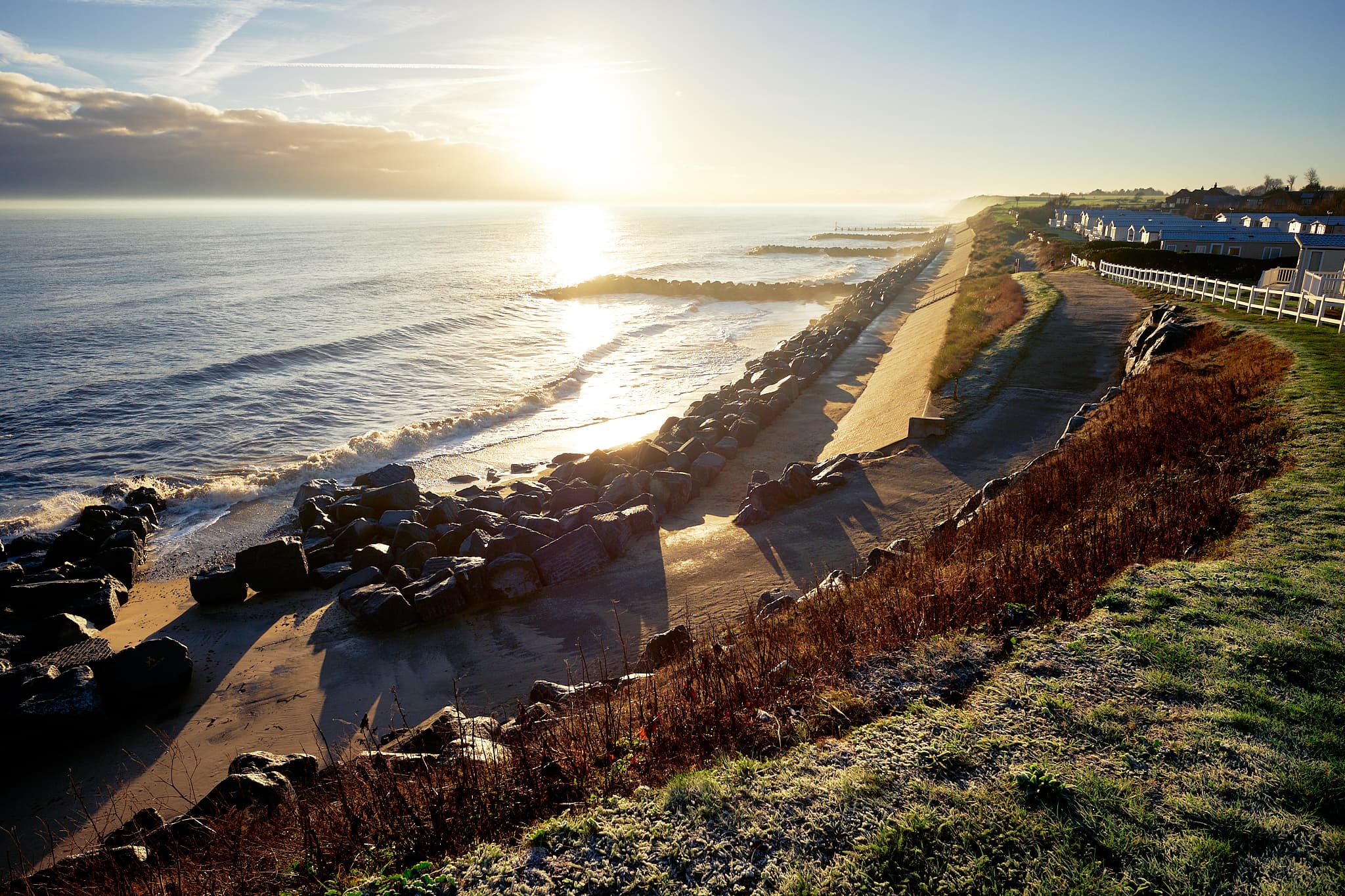 sunrise over Hopton beach