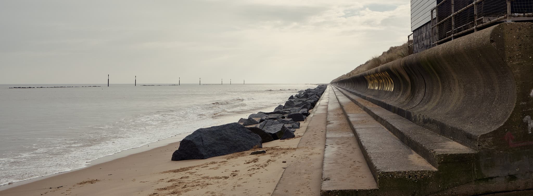 sea wall on the beach at Sea Palling