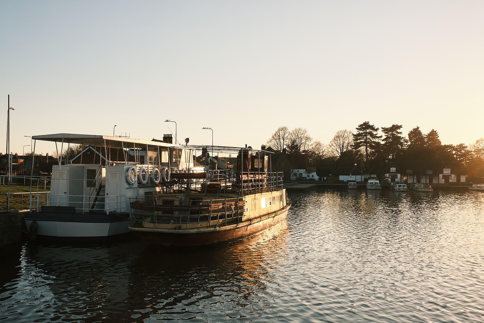 boats moored in Oulton Broad marina