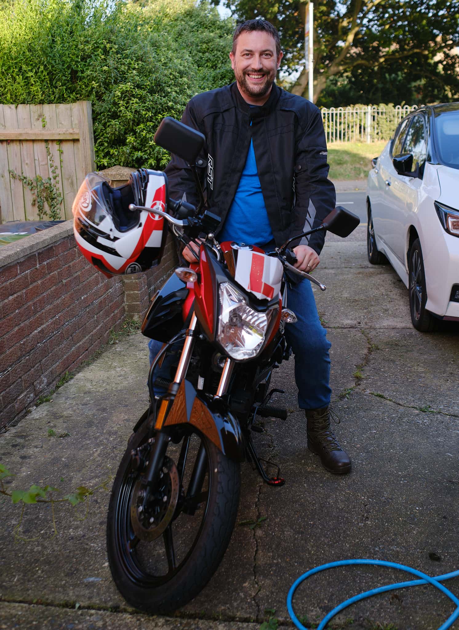 me astride my motor steed