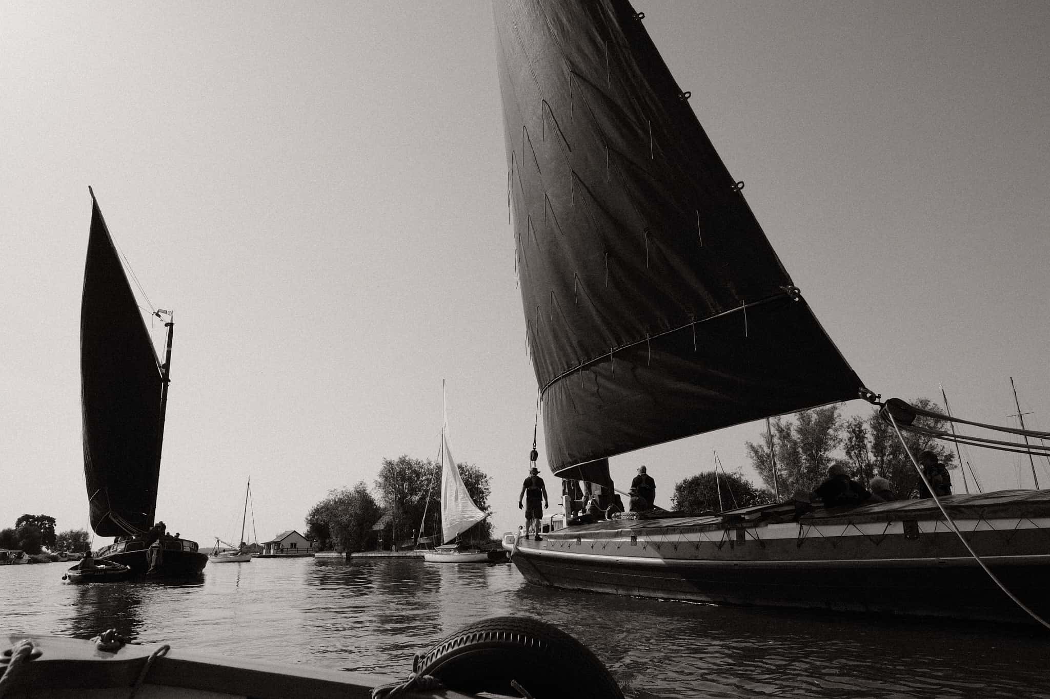 A shot from the dinghy as we passed Maud on the way back to Albion.